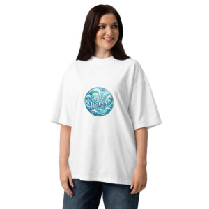 Unisex organic oversized high neck t-shirt